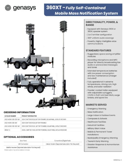 360XT – Fully Self-Contained Mobile Mass Notification System