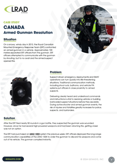 Canada – Law Enforcement – Armed Gunman