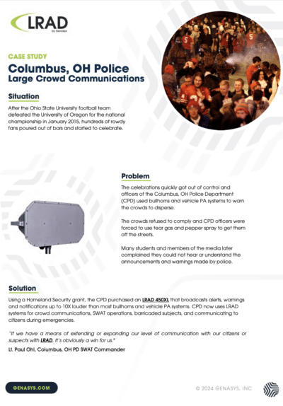 Columbus, OH – Law Enforcement – Large Crowds