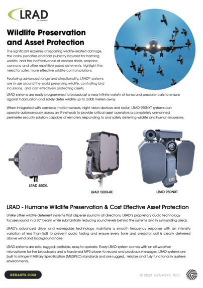 LRAD – Wildlife Preservation & Asset Protection